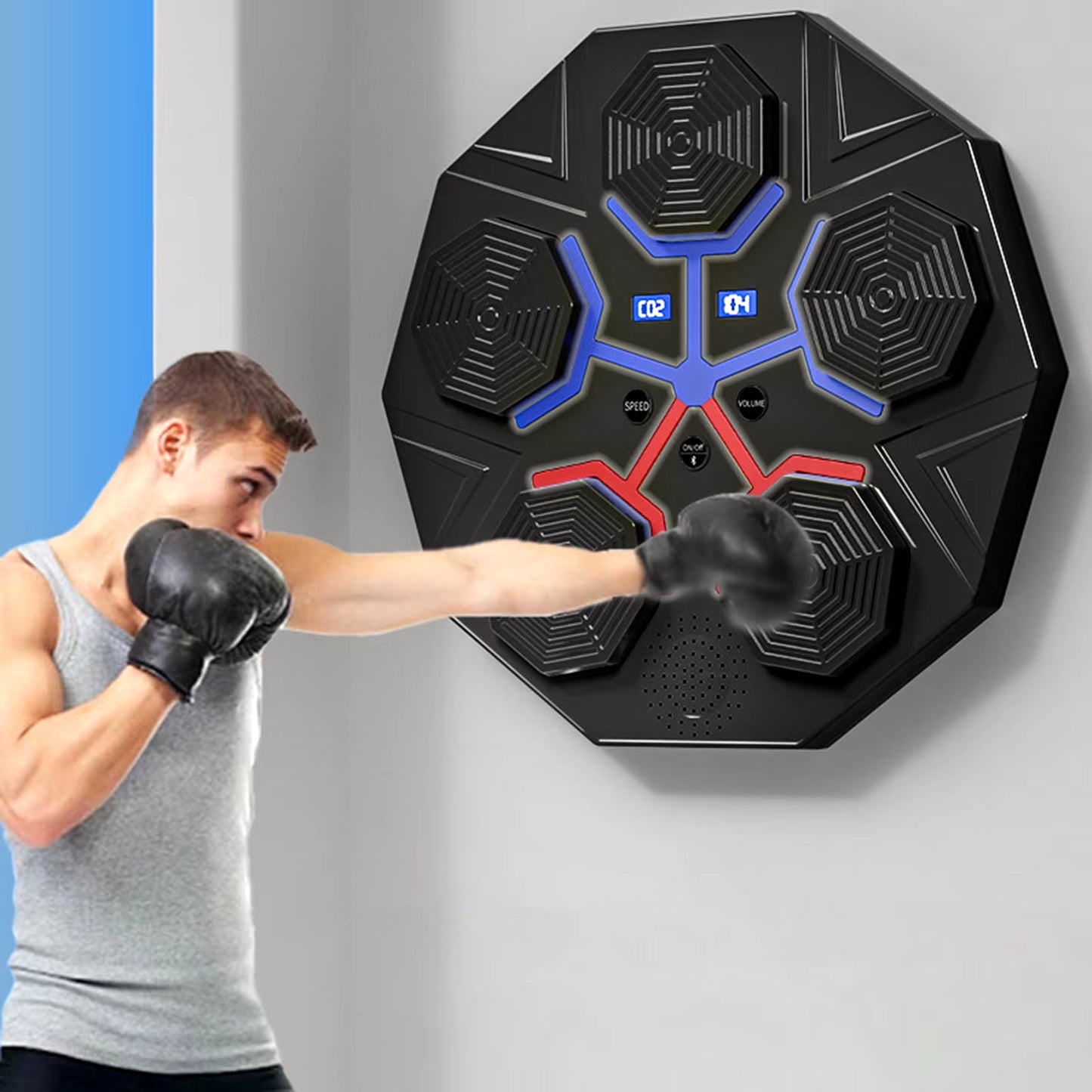 Smart Music Boxing Machine Bluetooth Beat Punch Wall Target LED Lighted Sandbag Practice Boxing Training Equipment Gym Home