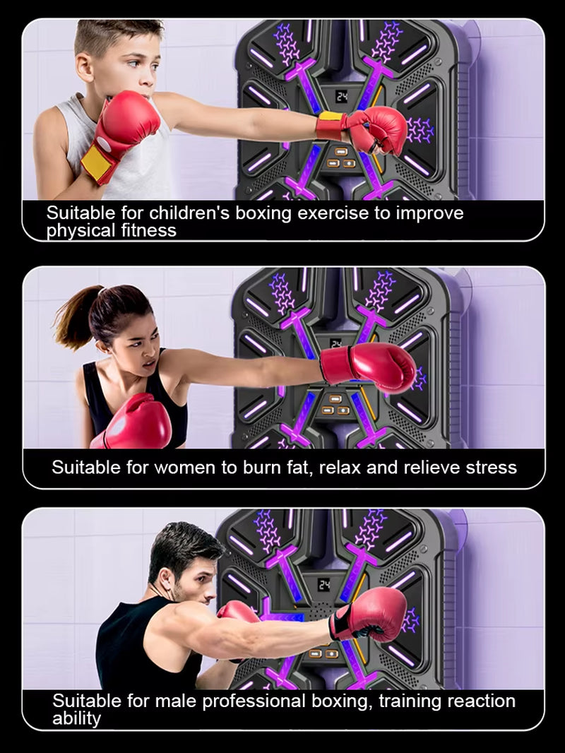 New Smart Music Boxing Machine Adult/Children Sports Fitness Boxing Trainer Home Exercise Response Training Boxing Wall Target