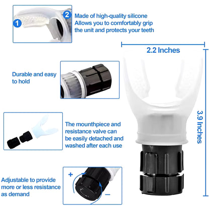 Portable Lung Capacity Abdominal Breathing Trainer with Adjustable Resistance Lmprove Your Lung Capacity and Sleep Quality